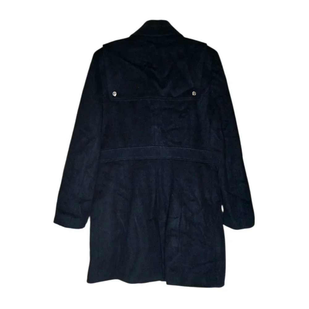 Michael Michael Kors Wool Military Coat Women’s 8 Black Long Utility Jacket Coat